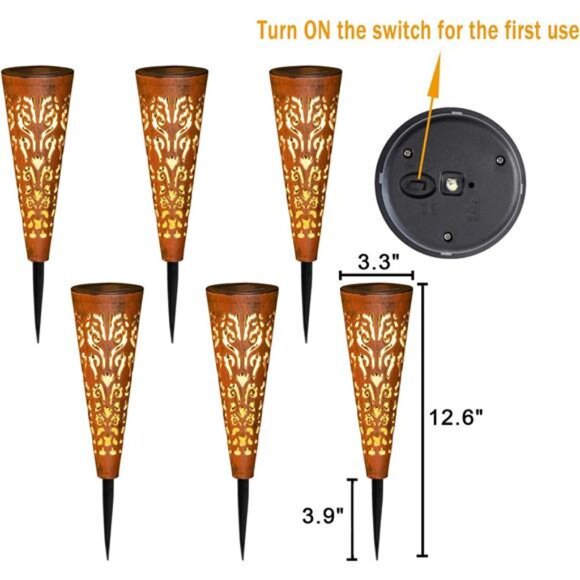 6Pcs Garden Solar Lights Outdoor Stakes Decorative Lighting for Yard - Picture 6 of 7